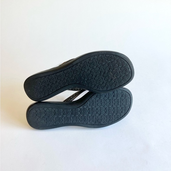 Coach Laurel Silver Tan Leather Rubber Outsole Flip Flops Sandals size 8 - Picture 13 of 16